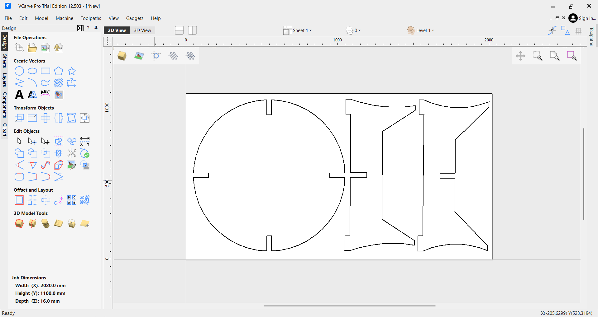 Nesting parts in VCarve